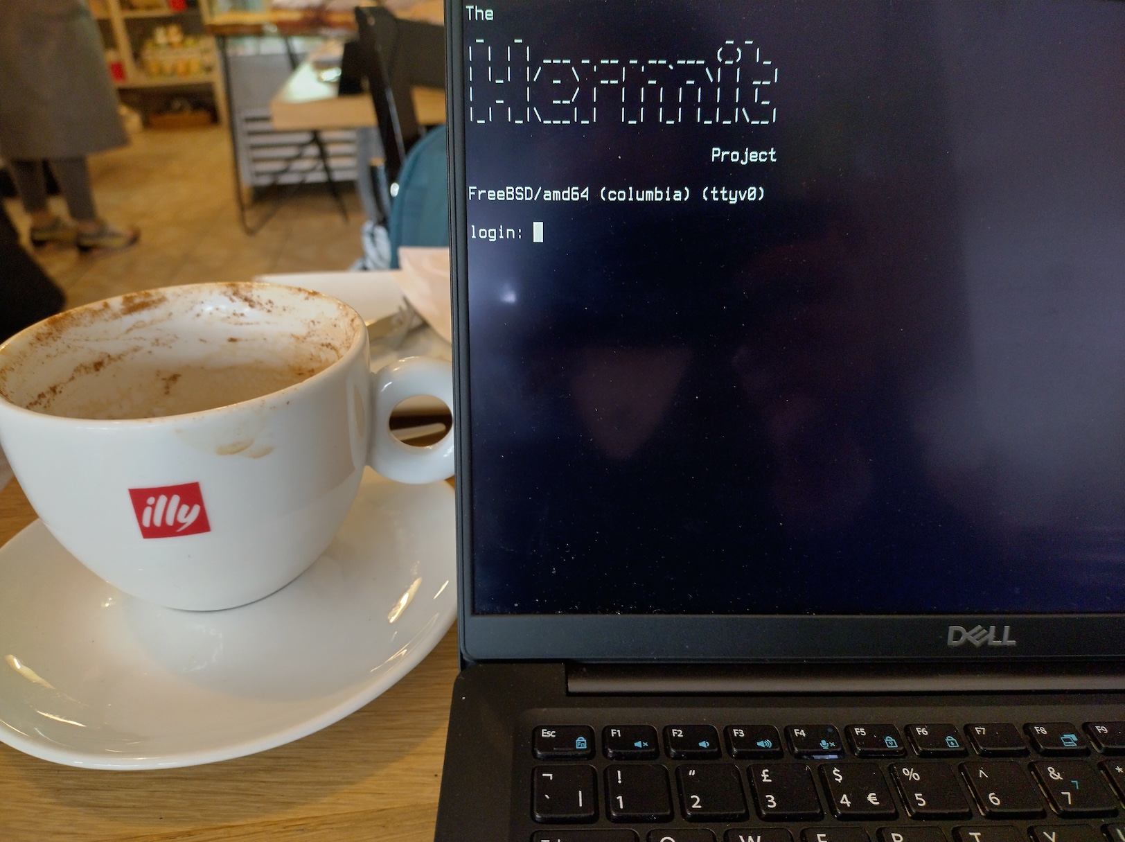 The Hermit project in a coffee place in London