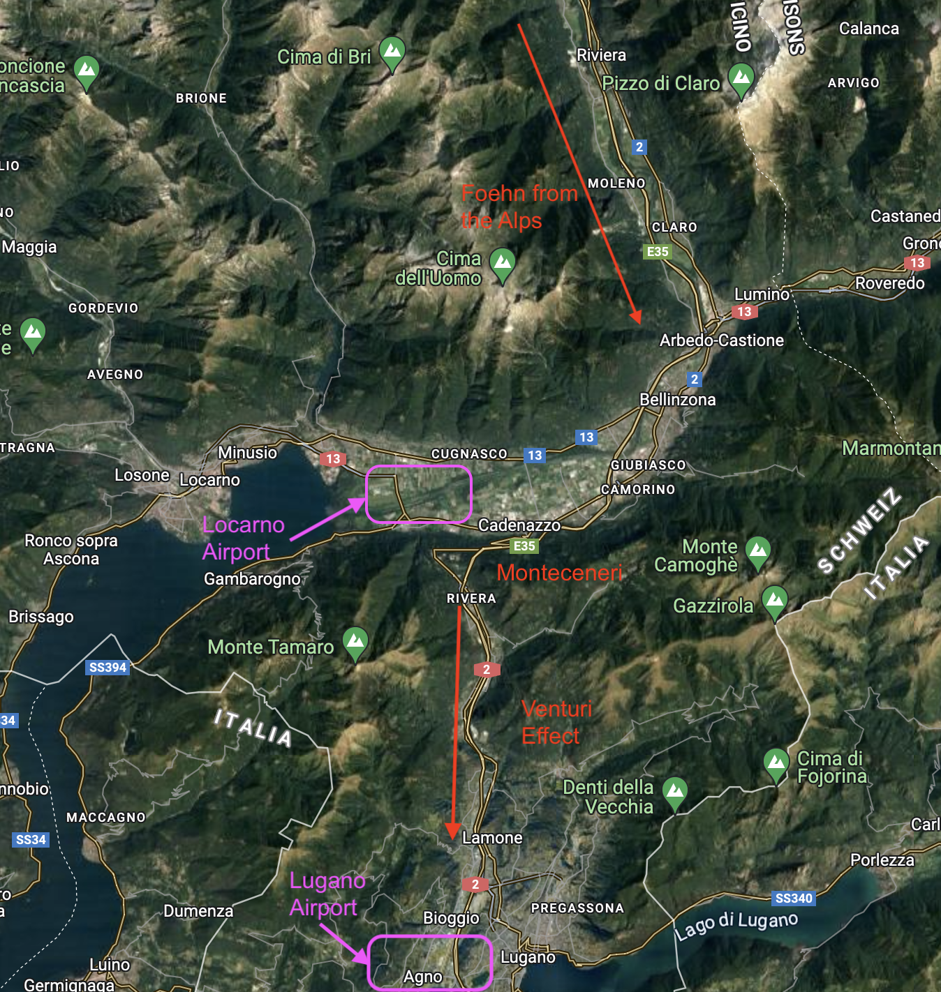 Locarno Monteceneri Lugano Map